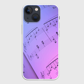 Чехол для iPhone 13 mini с принтом Ноты в Новосибирске,  |  | guitar | music | piano | гитара | музыка | ноты | пианино