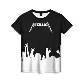 Женская футболка 3D с принтом Metallica в Новосибирске, 100% полиэфир ( синтетическое хлопкоподобное полотно) | прямой крой, круглый вырез горловины, длина до линии бедер | metallica | группа | джеймс хэтфилд | кирк хэмметт | ларс ульрих | метал | металика | металлика | миталика | музыка | роберт трухильо | рок | трэш | трэшметал | хард | хардрок | хеви | хевиметал
