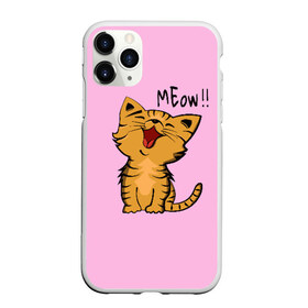 Чехол для iPhone 11 Pro Max матовый с принтом Meow !! в Новосибирске, Силикон |  | Тематика изображения на принте: cat | pussy | smile | киска | котёнок | кошка | мяу | улыбка