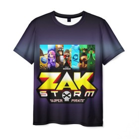 Мужская футболка 3D с принтом Zak Storm в Новосибирске, 100% полиэфир | прямой крой, круглый вырез горловины, длина до линии бедер | zak storm | дети | зак шторм | мультфильмы | сёрфинг