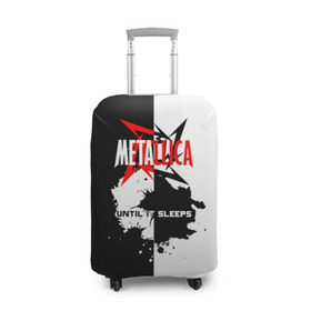 Чехол для чемодана 3D с принтом Until it sleeps, Metallica в Новосибирске, 86% полиэфир, 14% спандекс | двустороннее нанесение принта, прорези для ручек и колес | metallica | группа | джеймс хэтфилд | кирк хэмметт | ларс ульрих | м | метал | металика | металлика | миталика | музыка | роберт трухильо | рок | трэш | трэшметал | хард | хардрок | хеви | хевиметал