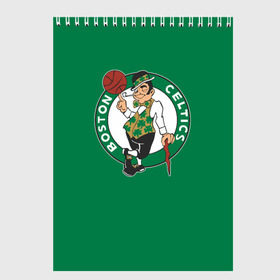 Скетчбук с принтом Boston Celtics в Новосибирске, 100% бумага
 | 48 листов, плотность листов — 100 г/м2, плотность картонной обложки — 250 г/м2. Листы скреплены сверху удобной пружинной спиралью | Тематика изображения на принте: boston | boston celtics | celtics | nba | баскетбол | бостон | нба | селтикс
