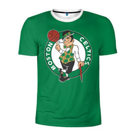 Мужская футболка 3D спортивная с принтом Boston Celtics в Новосибирске, 100% полиэстер с улучшенными характеристиками | приталенный силуэт, круглая горловина, широкие плечи, сужается к линии бедра | Тематика изображения на принте: boston | boston celtics | celtics | nba | баскетбол | бостон | нба | селтикс