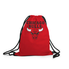 Рюкзак-мешок 3D с принтом Chicago Bulls в Новосибирске, 100% полиэстер | плотность ткани — 200 г/м2, размер — 35 х 45 см; лямки — толстые шнурки, застежка на шнуровке, без карманов и подкладки | bulls | chicago | chicago bulls | nba | баскетбол | буллз | нба | чикаго буллз