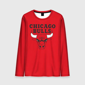 Мужской лонгслив 3D с принтом Chicago Bulls в Новосибирске, 100% полиэстер | длинные рукава, круглый вырез горловины, полуприлегающий силуэт | Тематика изображения на принте: bulls | chicago | chicago bulls | nba | баскетбол | буллз | нба | чикаго буллз