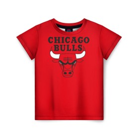 Детская футболка 3D с принтом Chicago Bulls в Новосибирске, 100% гипоаллергенный полиэфир | прямой крой, круглый вырез горловины, длина до линии бедер, чуть спущенное плечо, ткань немного тянется | Тематика изображения на принте: bulls | chicago | chicago bulls | nba | баскетбол | буллз | нба | чикаго буллз