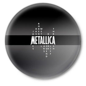 Значок с принтом Участники группы Metallica в Новосибирске,  металл | круглая форма, металлическая застежка в виде булавки | metallica | группа | джеймс хэтфилд | кирк хэмметт | ларс ульрих | метал | металика | металлика | миталика | музыка | роберт трухильо | рок | трэш | трэшметал | хард | хардрок | хеви | хевиметал