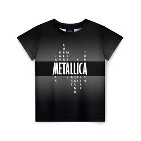 Детская футболка 3D с принтом Участники группы Metallica в Новосибирске, 100% гипоаллергенный полиэфир | прямой крой, круглый вырез горловины, длина до линии бедер, чуть спущенное плечо, ткань немного тянется | Тематика изображения на принте: metallica | группа | джеймс хэтфилд | кирк хэмметт | ларс ульрих | метал | металика | металлика | миталика | музыка | роберт трухильо | рок | трэш | трэшметал | хард | хардрок | хеви | хевиметал