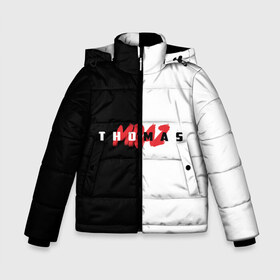 Зимняя куртка для мальчиков 3D с принтом Thomas Mraz в Новосибирске, ткань верха — 100% полиэстер; подклад — 100% полиэстер, утеплитель — 100% полиэстер | длина ниже бедра, удлиненная спинка, воротник стойка и отстегивающийся капюшон. Есть боковые карманы с листочкой на кнопках, утяжки по низу изделия и внутренний карман на молнии. 

Предусмотрены светоотражающий принт на спинке, радужный светоотражающий элемент на пуллере молнии и на резинке для утяжки | do not shake the spear | rap | thomas mraz | батл | батлл | версус | музыкант | певец | реп | репак | репер | рэп | рэпер | томас | тхомас | фристайл | хип хоп | хипхоп