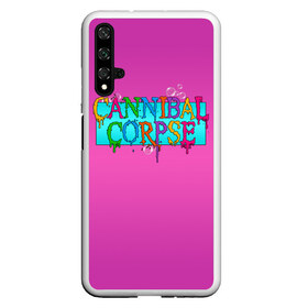 Чехол для Honor 20 с принтом Cannibal Corpse в Новосибирске, Силикон | Область печати: задняя сторона чехла, без боковых панелей | band | cannibal corpse | fun | logo | metal | music | rock | группа | детский | метал | музыка | прикол | розовый | рок