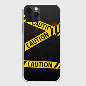 Чехол для iPhone 12 Pro Max с принтом Caution Style в Новосибирске, Силикон |  | blood | caution | street | tape | urban | брызги | кровь | лента | опасный | скотч | улица | урбан