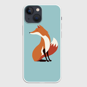 Чехол для iPhone 13 mini с принтом Лисичка минималистичная в Новосибирске,  |  | firefox | fox | low | lowpoly | poly | redfox | лис | лиса | лисица | лисонька | лоуполи | минимализм | огнелис