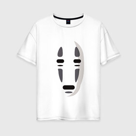 Женская футболка хлопок Oversize с принтом Безликий Бог Каонаси_2 в Новосибирске, 100% хлопок | свободный крой, круглый ворот, спущенный рукав, длина до линии бедер
 | аниме | миядзаки | унесенные призраками