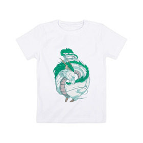 Детская футболка хлопок с принтом Хаку в Новосибирске, 100% хлопок | круглый вырез горловины, полуприлегающий силуэт, длина до линии бедер | аниме | миядзаки | унесенные призраками