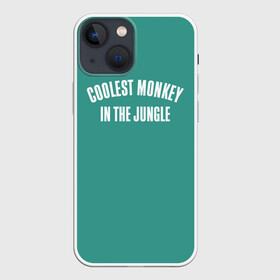 Чехол для iPhone 13 mini с принтом Coolest monkey in the jungle в Новосибирске,  |  | Тематика изображения на принте: blackface | блэкфэйс | в джунглях | крутая | обезьяна | самая крутая обезьяна