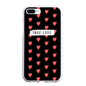 Чехол для iPhone 7Plus/8 Plus матовый с принтом True Love в Новосибирске, Силикон | Область печати: задняя сторона чехла, без боковых панелей | 14 февраля | love | valentine | день святого валентина | любовь | сердечки
