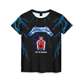 Женская футболка 3D с принтом Metallica, ride the lightning в Новосибирске, 100% полиэфир ( синтетическое хлопкоподобное полотно) | прямой крой, круглый вырез горловины, длина до линии бедер | metallica | группа | джеймс хэтфилд | кирк хэмметт | ларс ульрих | метал | металика | металлика | миталика | музыка | роберт трухильо | рок | трэш | трэшметал | хард | хардрок | хеви | хевиметал