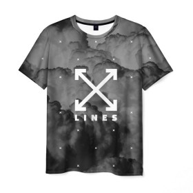 Мужская футболка 3D с принтом Lines Arrows в Новосибирске, 100% полиэфир | прямой крой, круглый вырез горловины, длина до линии бедер | линии | мода | облака | стиль | тренд