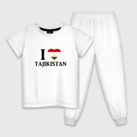 Детская пижама хлопок с принтом Я люблю Таджикистан в Новосибирске, 100% хлопок |  брюки и футболка прямого кроя, без карманов, на брюках мягкая резинка на поясе и по низу штанин
 | Тематика изображения на принте: tajik | tajikisan | tj | tjk | таджик | таджики | таджикистан | точикон