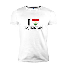Мужская футболка премиум с принтом Я люблю Таджикистан в Новосибирске, 92% хлопок, 8% лайкра | приталенный силуэт, круглый вырез ворота, длина до линии бедра, короткий рукав | tajik | tajikisan | tj | tjk | таджик | таджики | таджикистан | точикон