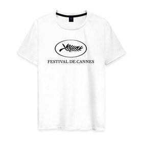Мужская футболка хлопок с принтом Каннский фестиваль в Новосибирске, 100% хлопок | прямой крой, круглый вырез горловины, длина до линии бедер, слегка спущенное плечо. | авторское кино | канны | кинематограф | кино | пальмовая ветвь | синематограф | синефил