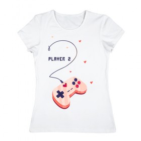 Женская футболка хлопок с принтом Perfect team в Новосибирске, 100% хлопок | прямой крой, круглый вырез горловины, длина до линии бедер, слегка спущенное плечо | 14 февраля | game | gamepad | love | player | игра | любовь