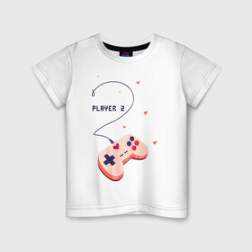 Детская футболка хлопок с принтом Perfect team в Новосибирске, 100% хлопок | круглый вырез горловины, полуприлегающий силуэт, длина до линии бедер | 14 февраля | game | gamepad | love | player | игра | любовь