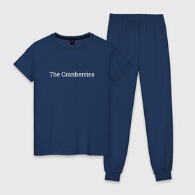 Женская пижама хлопок с принтом The Cranberries в Новосибирске, 100% хлопок | брюки и футболка прямого кроя, без карманов, на брюках мягкая резинка на поясе и по низу штанин | dolores oriordan | the cranberries