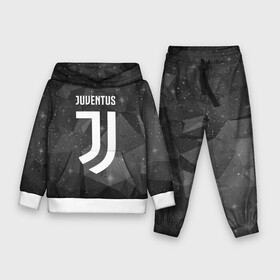 Детский костюм 3D (с толстовкой) с принтом Juventus Cosmos в Новосибирске,  |  | football | italia | juve | juventus | logo | sport | арт | италия | лига | лого | спорт | текстура | фк | футбол | футбольный клуб | эмблема | ювентус