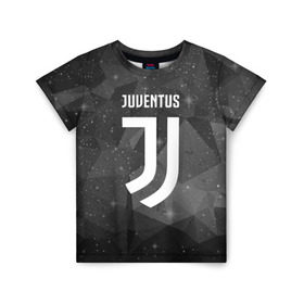 Детская футболка 3D с принтом Juventus Cosmos в Новосибирске, 100% гипоаллергенный полиэфир | прямой крой, круглый вырез горловины, длина до линии бедер, чуть спущенное плечо, ткань немного тянется | football | italia | juve | juventus | logo | sport | арт | италия | лига | лого | спорт | текстура | фк | футбол | футбольный клуб | эмблема | ювентус