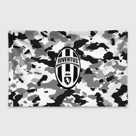 Флаг-баннер с принтом FC Juventus Camouflage в Новосибирске, 100% полиэстер | размер 67 х 109 см, плотность ткани — 95 г/м2; по краям флага есть четыре люверса для крепления | football | italia | juve | juventus | logo | sport | арт | италия | лига | лого | спорт | текстура | фк | футбол | футбольный клуб | эмблема | ювентус