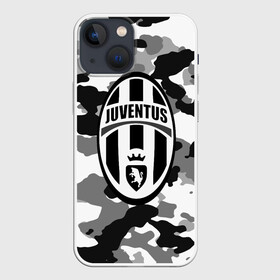 Чехол для iPhone 13 mini с принтом FC Juventus Camouflage в Новосибирске,  |  | football | italia | juve | juventus | logo | sport | арт | италия | лига | лого | спорт | текстура | фк | футбол | футбольный клуб | эмблема | ювентус