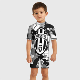 Детский купальный костюм 3D с принтом FC Juventus Camouflage в Новосибирске, Полиэстер 85%, Спандекс 15% | застежка на молнии на спине | football | italia | juve | juventus | logo | sport | арт | италия | лига | лого | спорт | текстура | фк | футбол | футбольный клуб | эмблема | ювентус