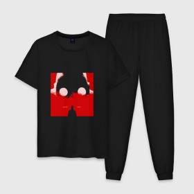 Мужская пижама хлопок с принтом Крот в Новосибирске, 100% хлопок | брюки и футболка прямого кроя, без карманов, на брюках мягкая резинка на поясе и по низу штанин
 | rap | дмитрий кузнецов | рэп | рэпер | хаски