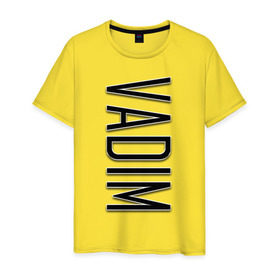Мужская футболка хлопок с принтом Vadim-black в Новосибирске, 100% хлопок | прямой крой, круглый вырез горловины, длина до линии бедер, слегка спущенное плечо. | name | name vadim | vadim | vadim black | вадим | имена | имя | имя вадим