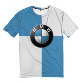 Мужская футболка 3D с принтом BMW в Новосибирске, 100% полиэфир | прямой крой, круглый вырез горловины, длина до линии бедер | auto | bmw | авто | автомобиль | бмв | бэха | машина
