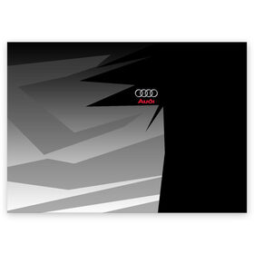 Поздравительная открытка с принтом AUDI SPORT в Новосибирске, 100% бумага | плотность бумаги 280 г/м2, матовая, на обратной стороне линовка и место для марки
 | Тематика изображения на принте: audi | ауди | марка | машины