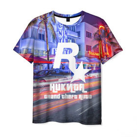 Мужская футболка 3D с принтом Никита в стиле GTA в Новосибирске, 100% полиэфир | прямой крой, круглый вырез горловины, длина до линии бедер | game | grand theft auto v | gta 5 | gta online | gta v | город | игры | имена | никита