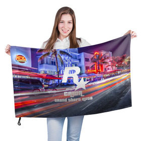 Флаг 3D с принтом Саша в стиле GTA в Новосибирске, 100% полиэстер | плотность ткани — 95 г/м2, размер — 67 х 109 см. Принт наносится с одной стороны | game | grand theft auto v | gta 5 | gta online | gta v | город | игры | имена | саша