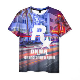 Мужская футболка 3D с принтом Дима в стиле GTA в Новосибирске, 100% полиэфир | прямой крой, круглый вырез горловины, длина до линии бедер | game | grand theft auto v | gta 5 | gta online | gta v | город | дима | игры | имена