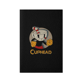 Обложка для паспорта матовая кожа с принтом Cuphead в Новосибирске, натуральная матовая кожа | размер 19,3 х 13,7 см; прозрачные пластиковые крепления | cuphead | капхед | компьтерная игра