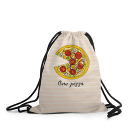 Рюкзак-мешок 3D с принтом One love, One pizza в Новосибирске, 100% полиэстер | плотность ткани — 200 г/м2, размер — 35 х 45 см; лямки — толстые шнурки, застежка на шнуровке, без карманов и подкладки | 14 февраля | love | pizza | valentine | любовь