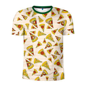 Мужская футболка 3D спортивная с принтом Pizza love в Новосибирске, 100% полиэстер с улучшенными характеристиками | приталенный силуэт, круглая горловина, широкие плечи, сужается к линии бедра | Тематика изображения на принте: 14 февраля | love | pizza | valentine | любовь