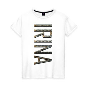 Женская футболка хлопок с принтом Irina-GOLD в Новосибирске, 100% хлопок | прямой крой, круглый вырез горловины, длина до линии бедер, слегка спущенное плечо | irina | irina gold | name | name irina | имена | имя | имя ирина | ирина