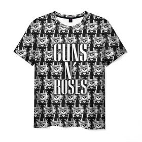 Мужская футболка 3D с принтом Guns n roses в Новосибирске, 100% полиэфир | прямой крой, круглый вырез горловины, длина до линии бедер | guns n roses | gunsnroses | ганз н роус | ганзес роус | ганзесроус | ганзнроус | дафф маккаган | диззи рид | мелисса риз | ричард фортус | рок | слэш | франк феррер | эксл роуз