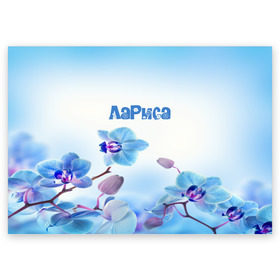 Поздравительная открытка с принтом Лариса в Новосибирске, 100% бумага | плотность бумаги 280 г/м2, матовая, на обратной стороне линовка и место для марки
 | flower | name | spring | букет | весна | имена | имя | лариса | природа | узор | цветочный | цветы