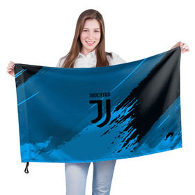 Флаг 3D с принтом FC Juventus abstract style в Новосибирске, 100% полиэстер | плотность ткани — 95 г/м2, размер — 67 х 109 см. Принт наносится с одной стороны | football | soccer | ювентус
