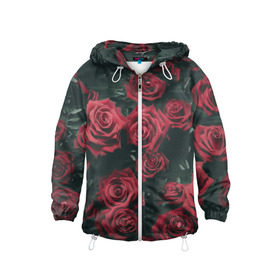 Детская ветровка 3D с принтом Цветы Розы в Новосибирске, 100% полиэстер | подол и капюшон оформлены резинкой с фиксаторами, по бокам два кармана без застежек, один потайной карман на груди | 8 | день | женский | женский день | красная | любовь | марта | роза | розы | цветы