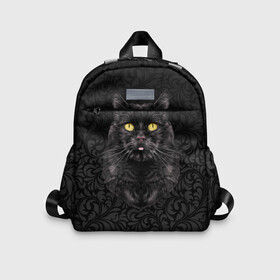 Детский рюкзак 3D с принтом Чёрный котик в Новосибирске, 100% полиэстер | лямки с регулируемой длиной, сверху петелька, чтобы рюкзак можно было повесить на вешалку. Основное отделение закрывается на молнию, как и внешний карман. Внутри дополнительный карман. По бокам два дополнительных кармашка | кошка | чёрная