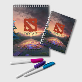 Блокнот с принтом Dota 2 в Новосибирске, 100% бумага | 48 листов, плотность листов — 60 г/м2, плотность картонной обложки — 250 г/м2. Листы скреплены удобной пружинной спиралью. Цвет линий — светло-серый
 | Тематика изображения на принте: counter strike | dota | dota 2 | game | logo